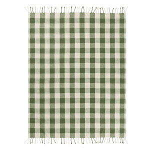 Yard Moss Chesil Check Tasselled Throw